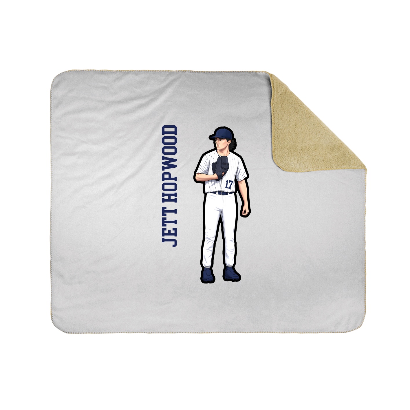 Throw Blanket — Name Vertical in White