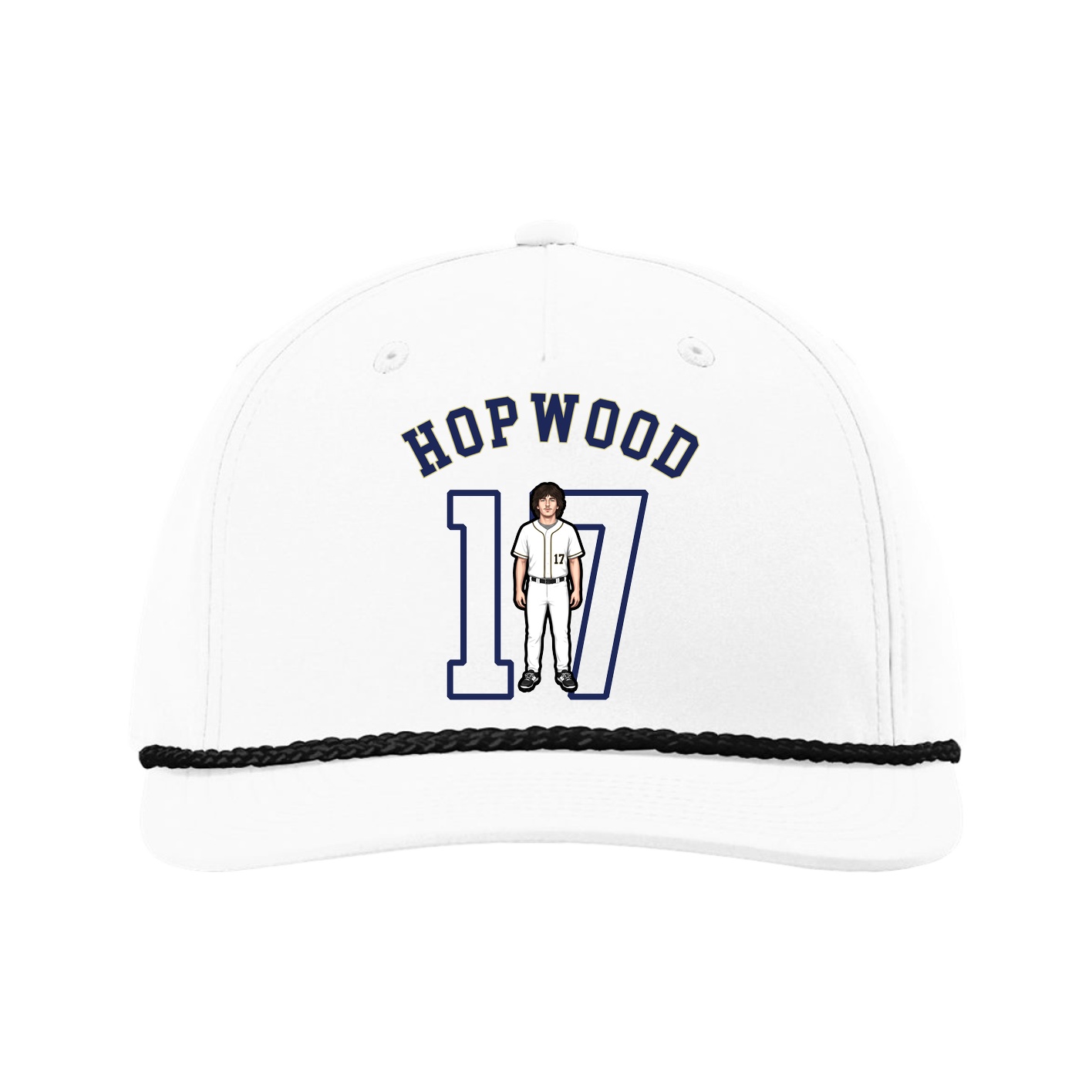 Five-Panel Classic Rope Cap — Shirsey Arch in White