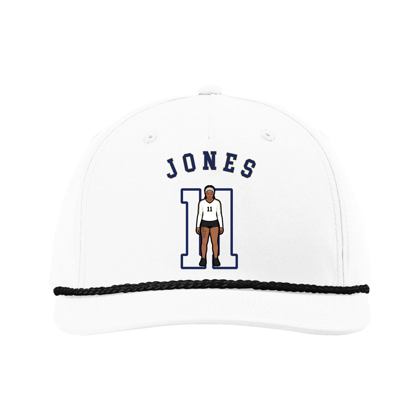 Five-Panel Classic Rope Cap — Shirsey Arch in White