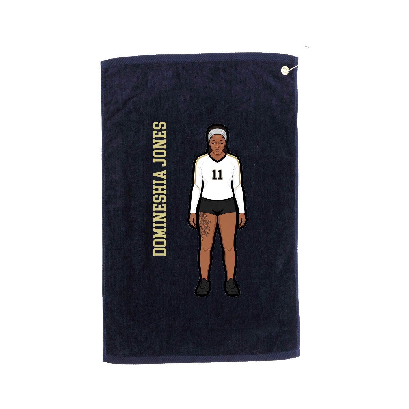 Golf Towel — Name Vertical in Navy