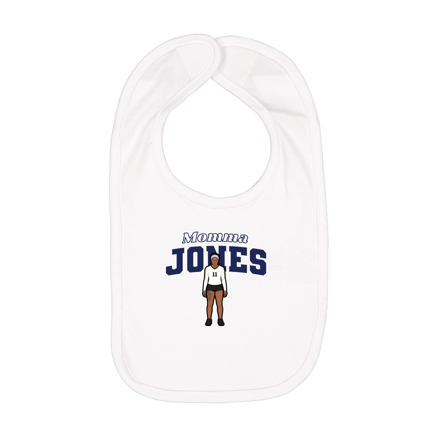Infant Bib — Mothers Day Block in White