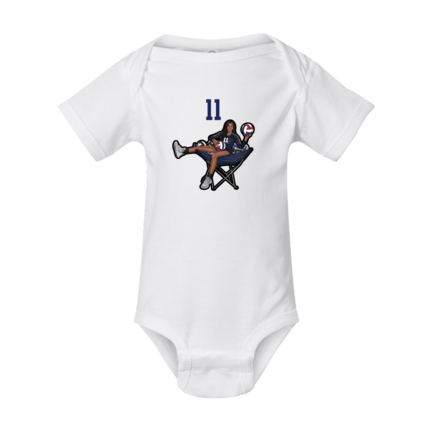 Baby Onesie — Number Top in White