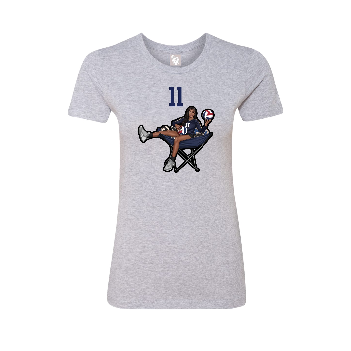 Womens Tee — Number Top in Grey