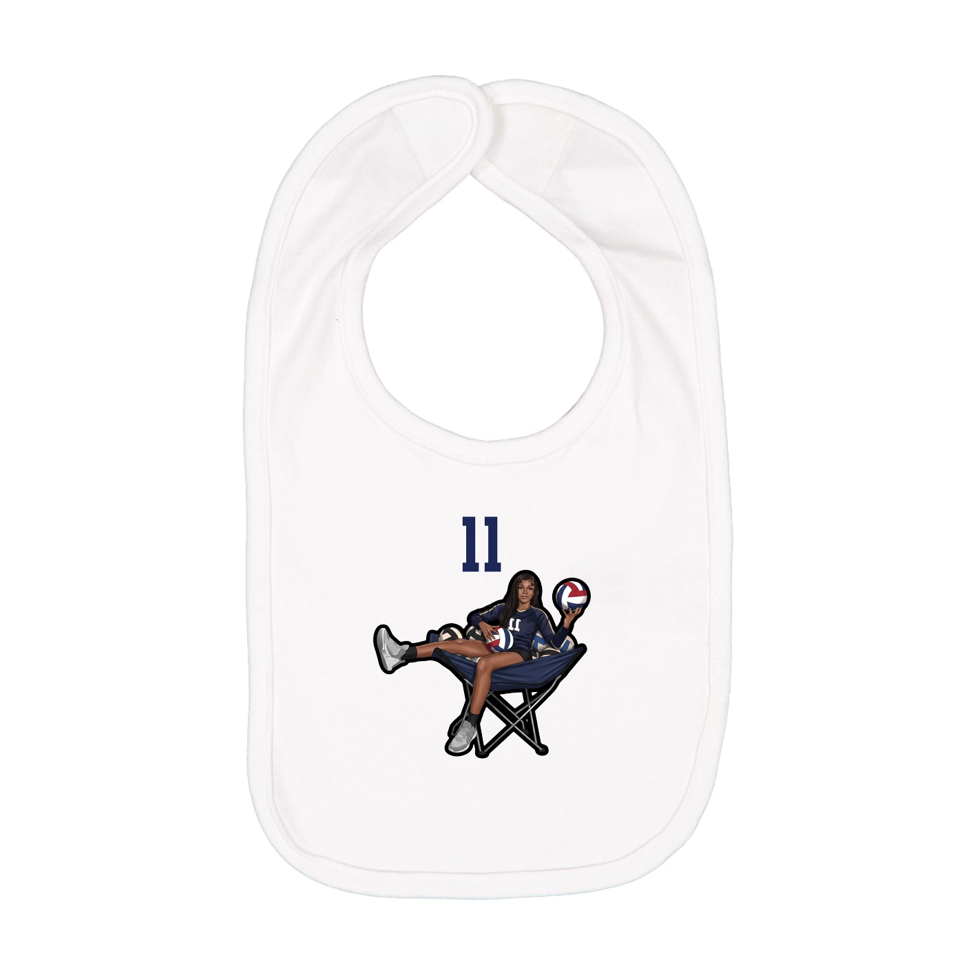 Infant Bib — Number Top in White