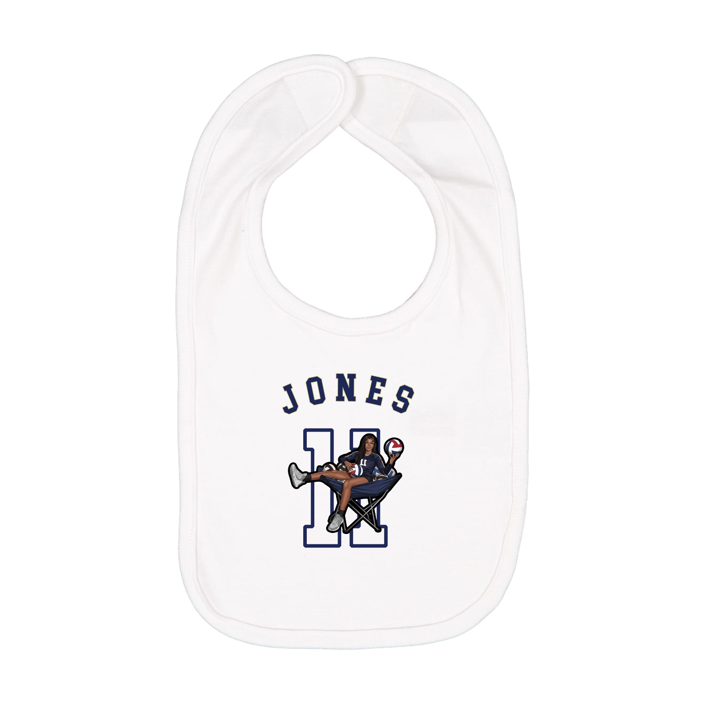 Infant Bib — Shirsey Arch in White