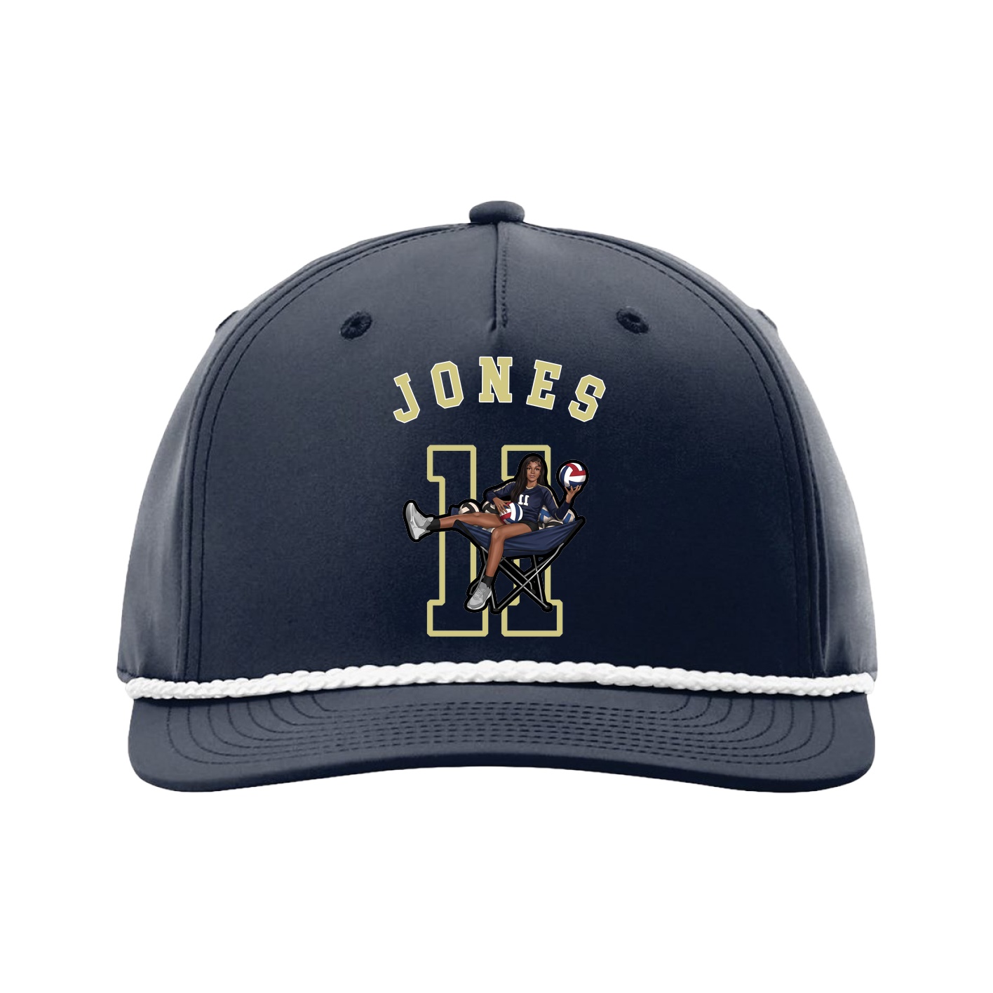 Five-Panel Classic Rope Cap — Shirsey Arch in Navy