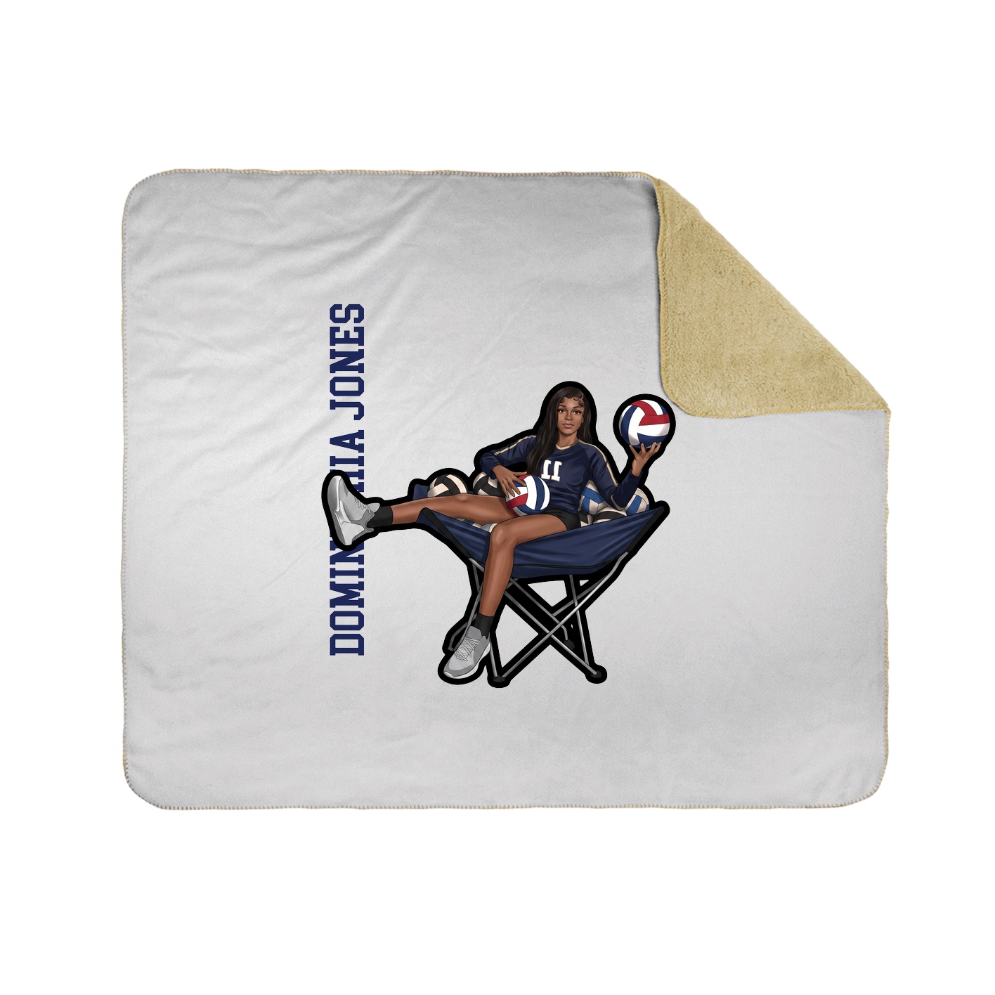 Throw Blanket — Name Vertical in White
