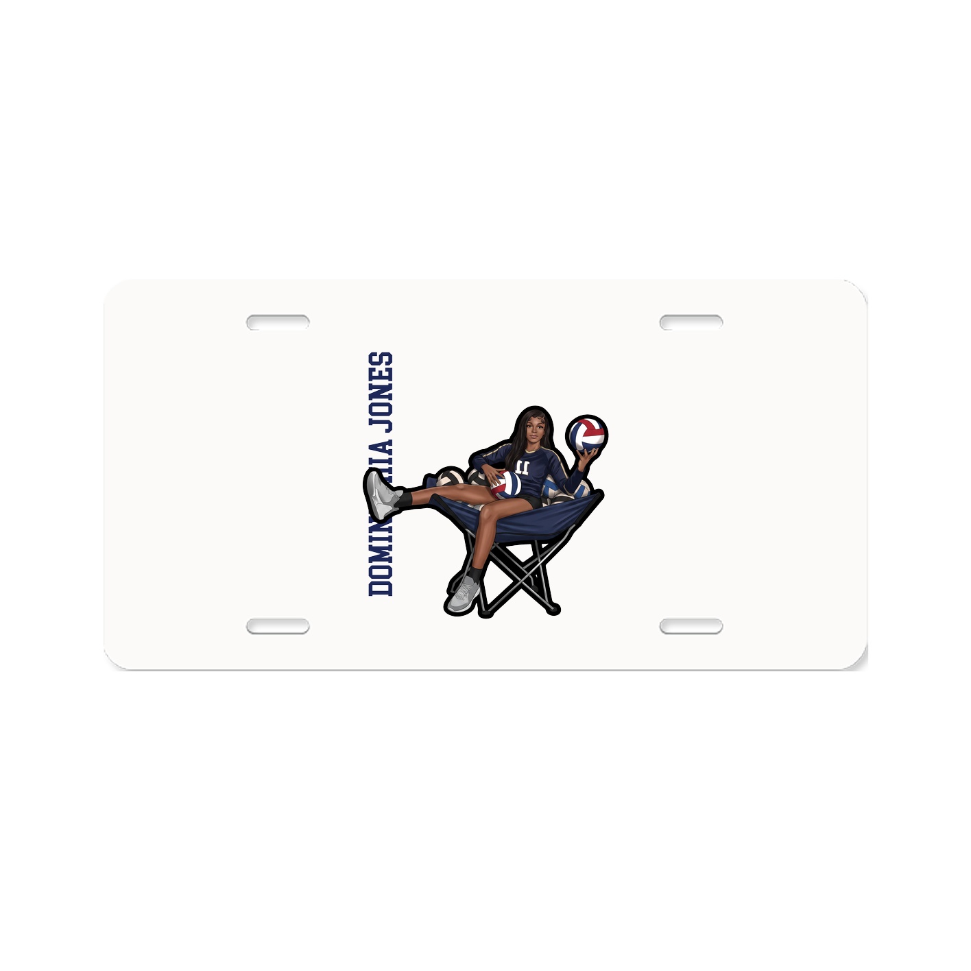 License Plate — Name Vertical in Classic