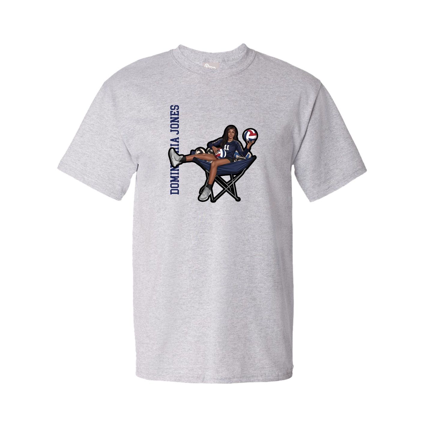 Tee — Name Vertical in Grey