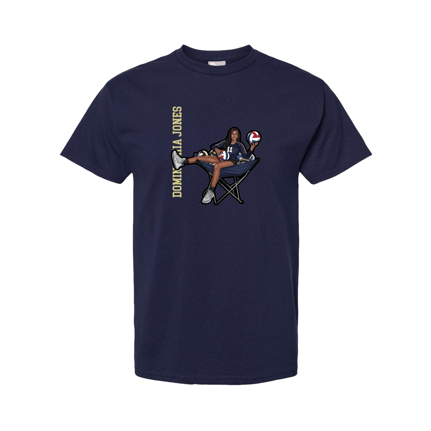 Tee — Name Vertical in Navy