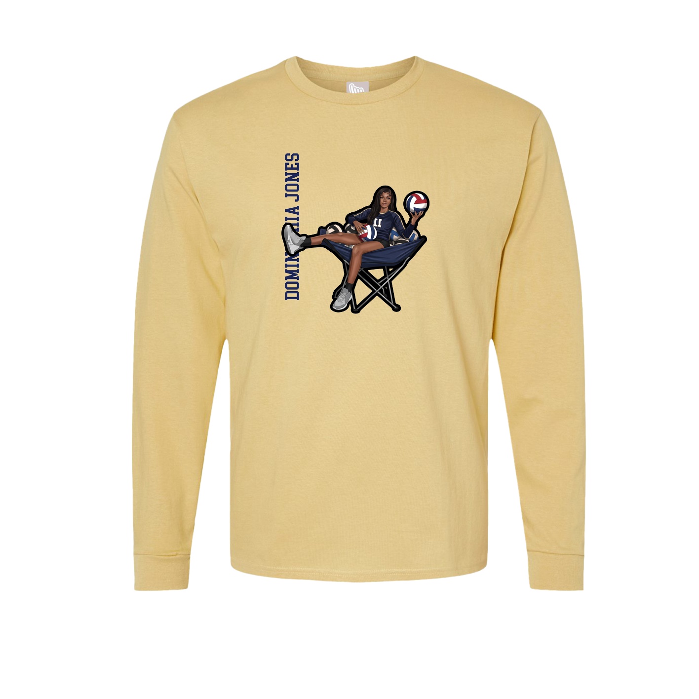 Long Sleeve Tee — Name Vertical in Vegas Gold