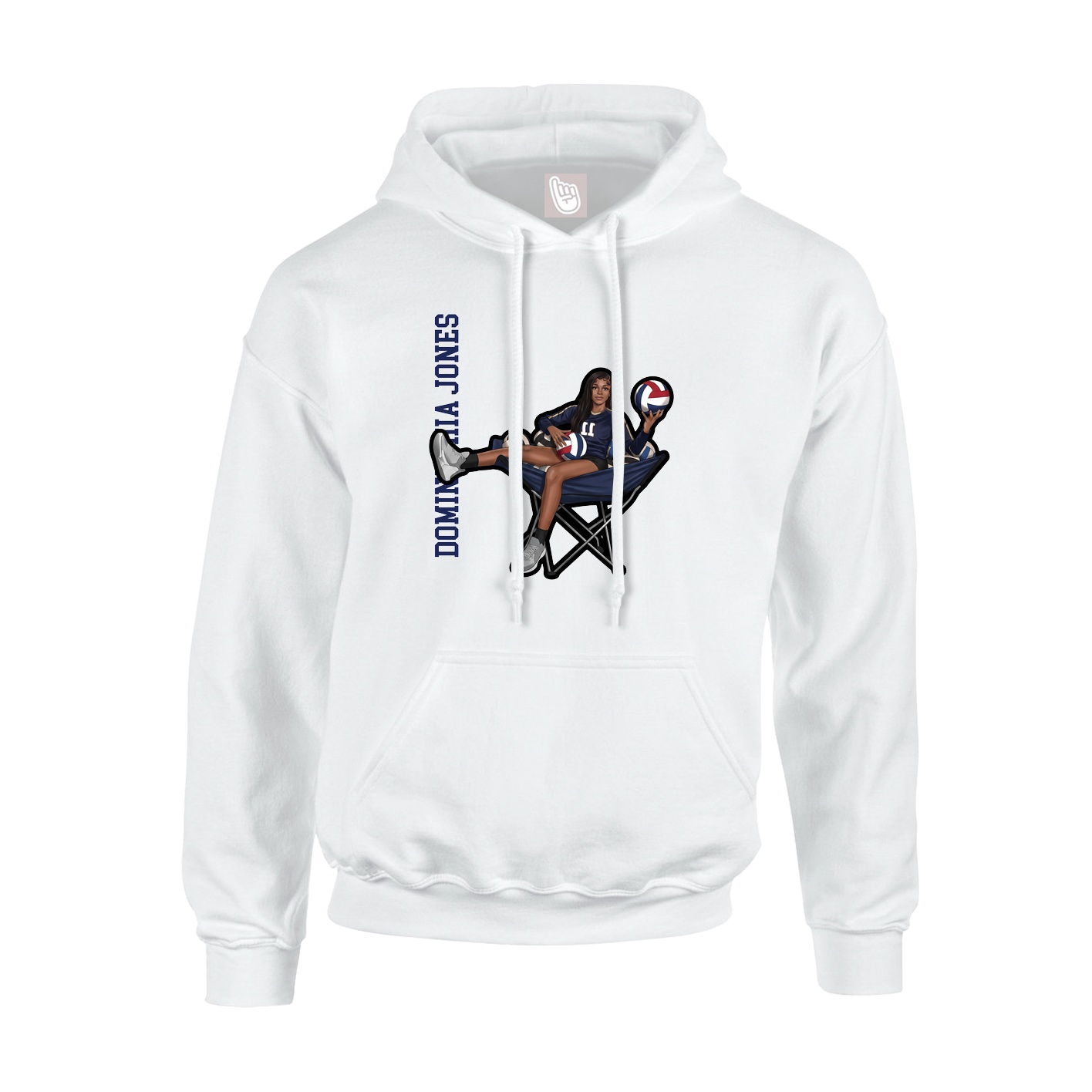 Youth Hoodie — Name Vertical in White