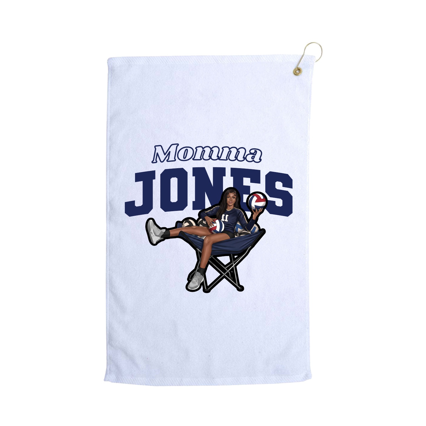 Golf Towel — Mothers Day Block in White