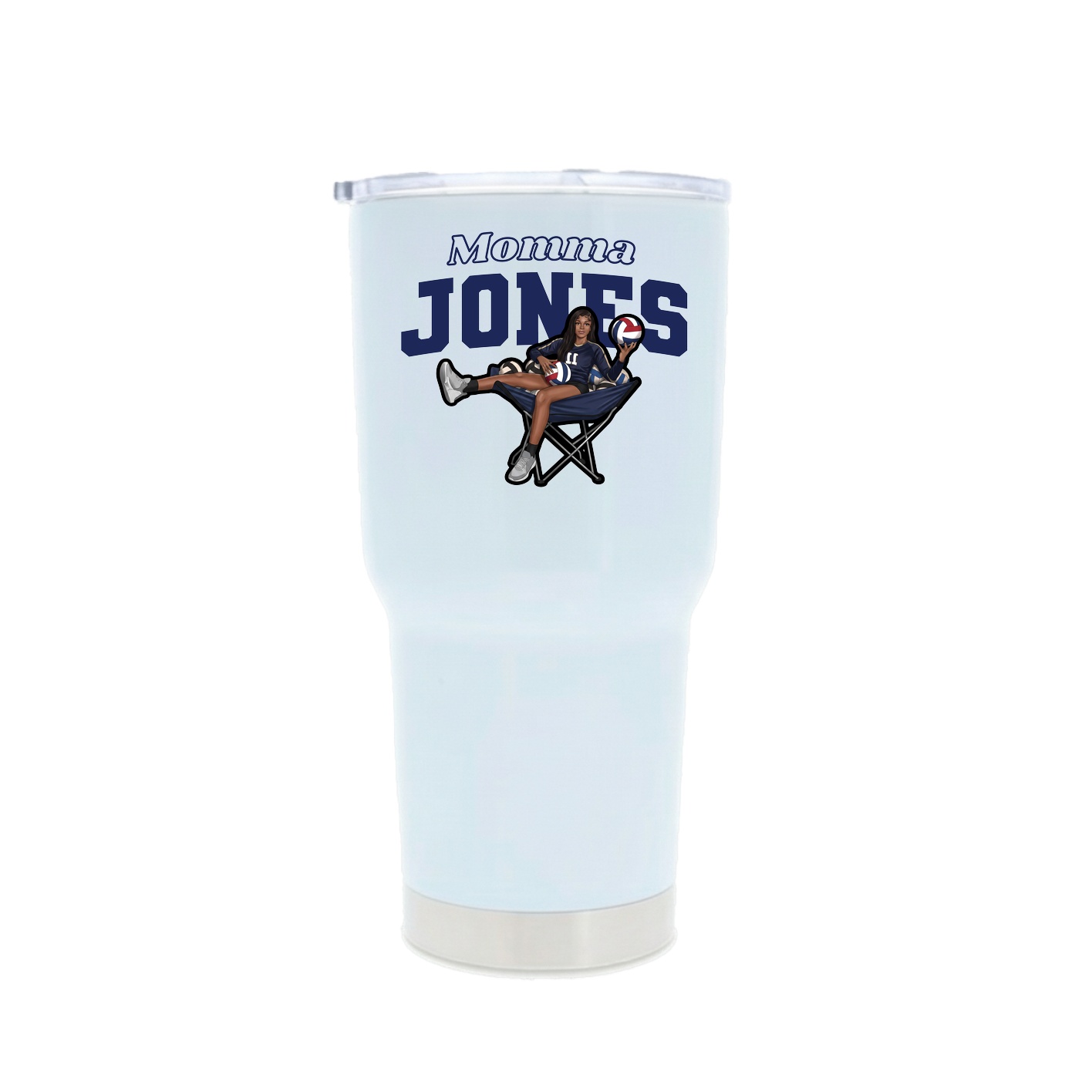 30oz Stainless Steel Tumbler — Mothers Day Block in White