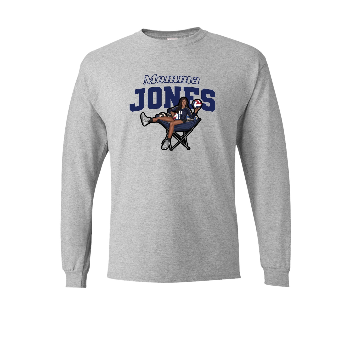 Long Sleeve Tee — Mothers Day Block in Grey