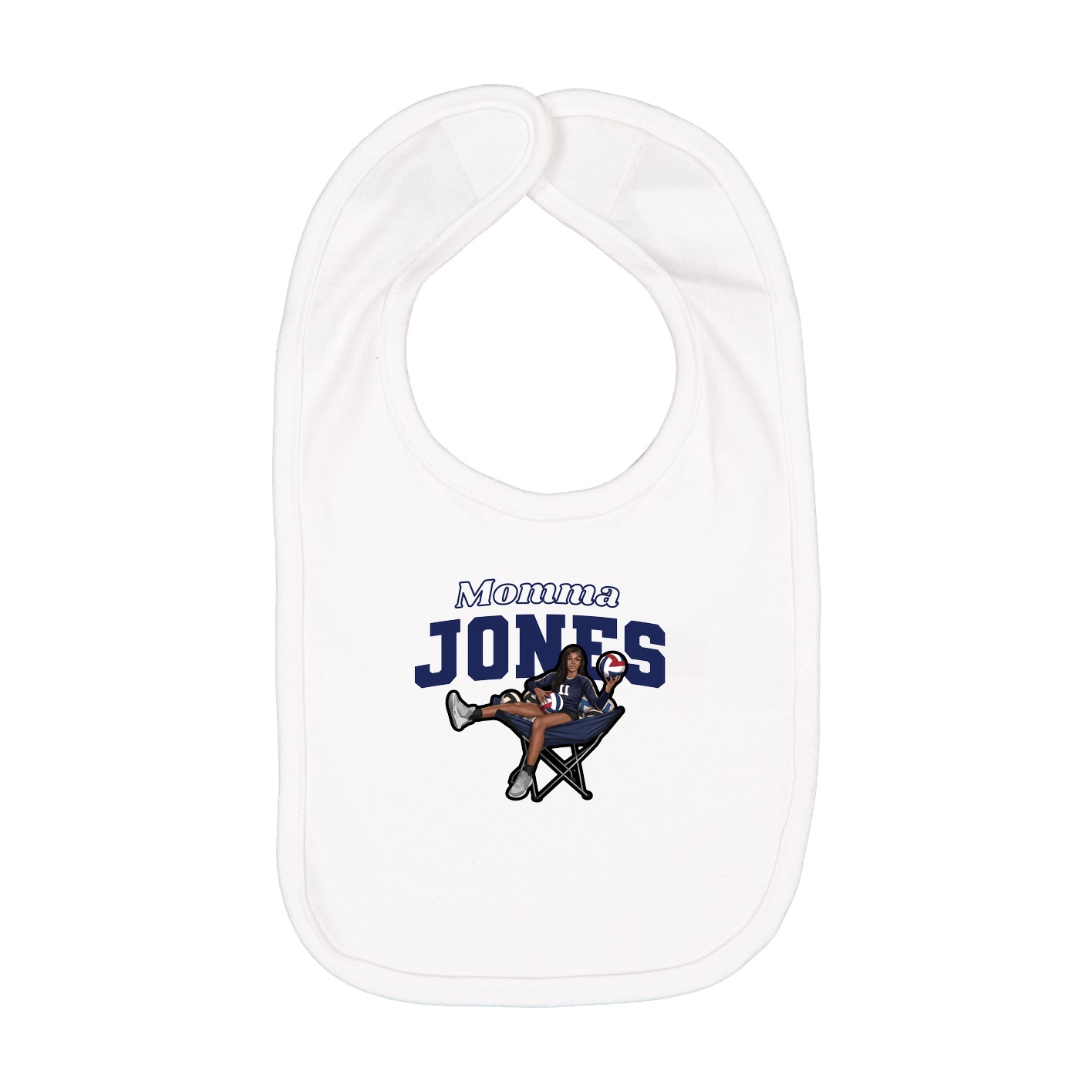 Infant Bib — Mothers Day Block in White