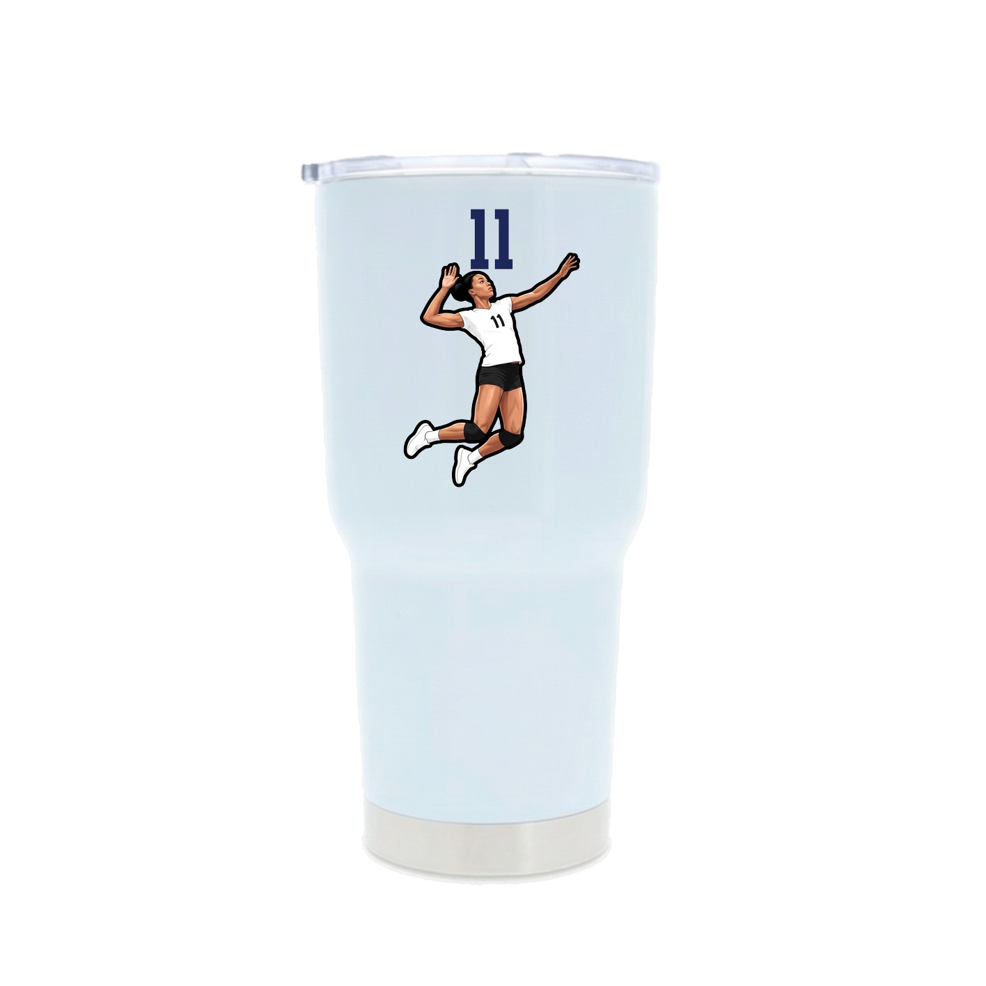 30oz Stainless Steel Tumbler — Number Top in White