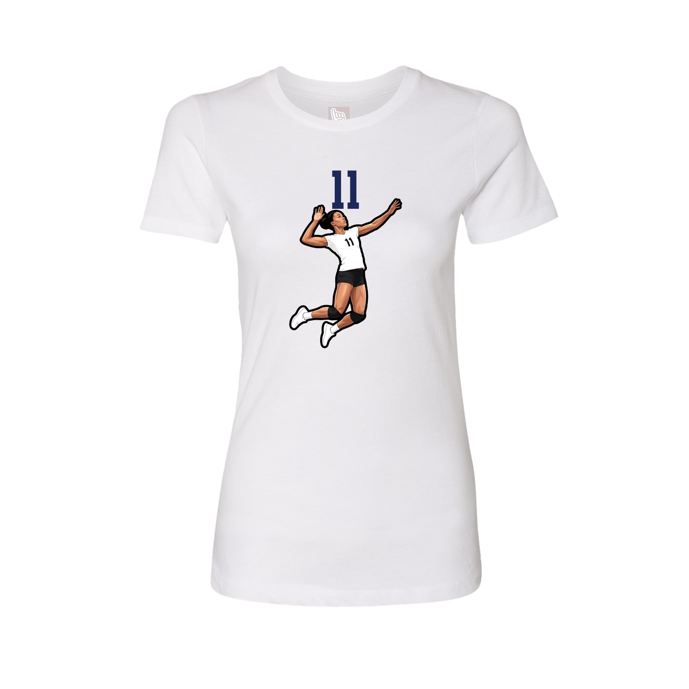 Fitted Women's Tee — Number Top in White
