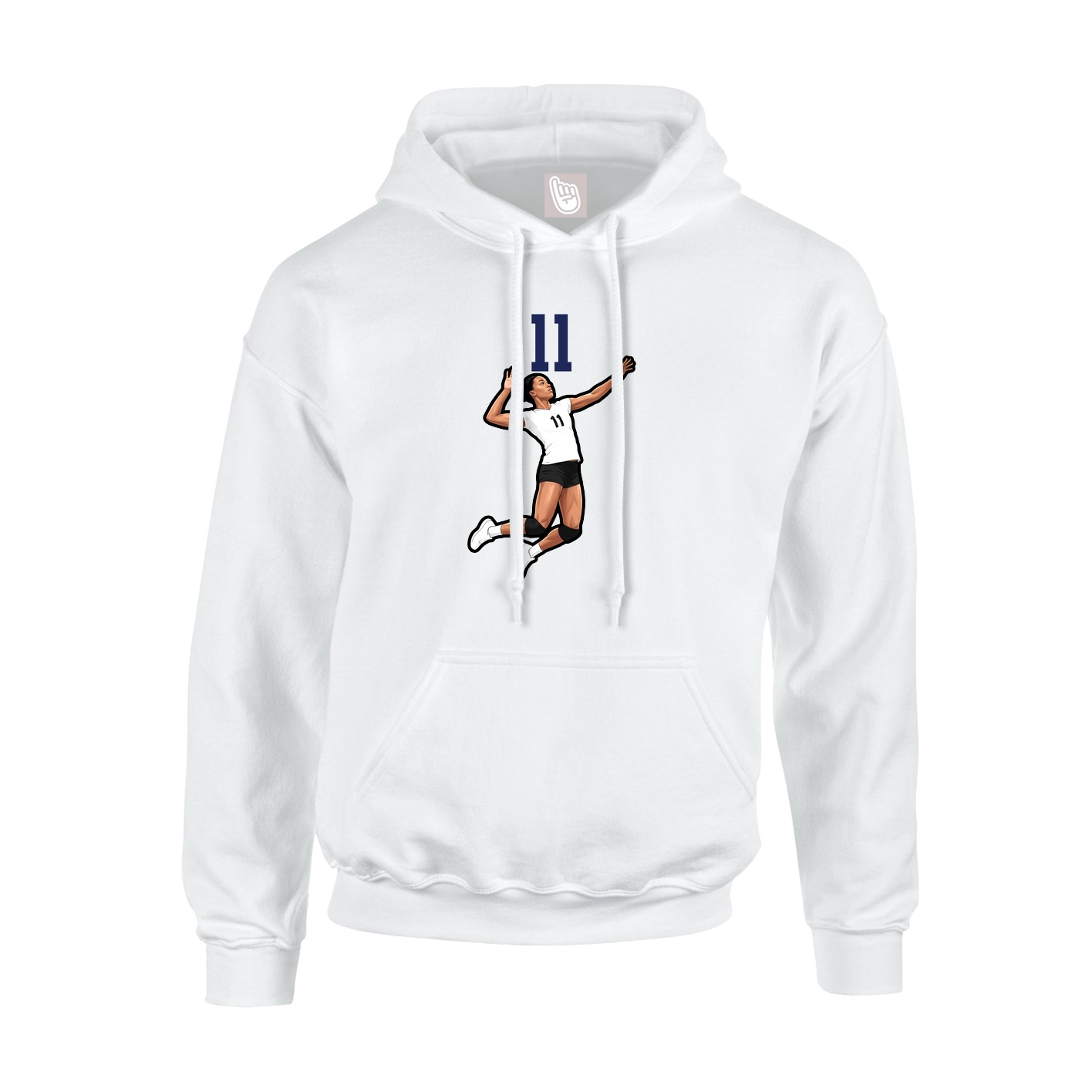 Hoodie — Number Top in White