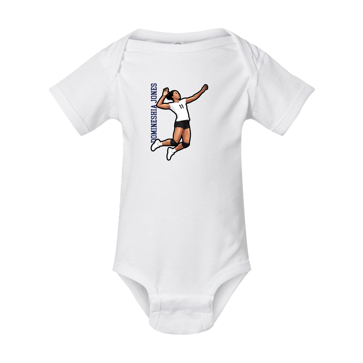 Baby Onesie — Name Vertical in White