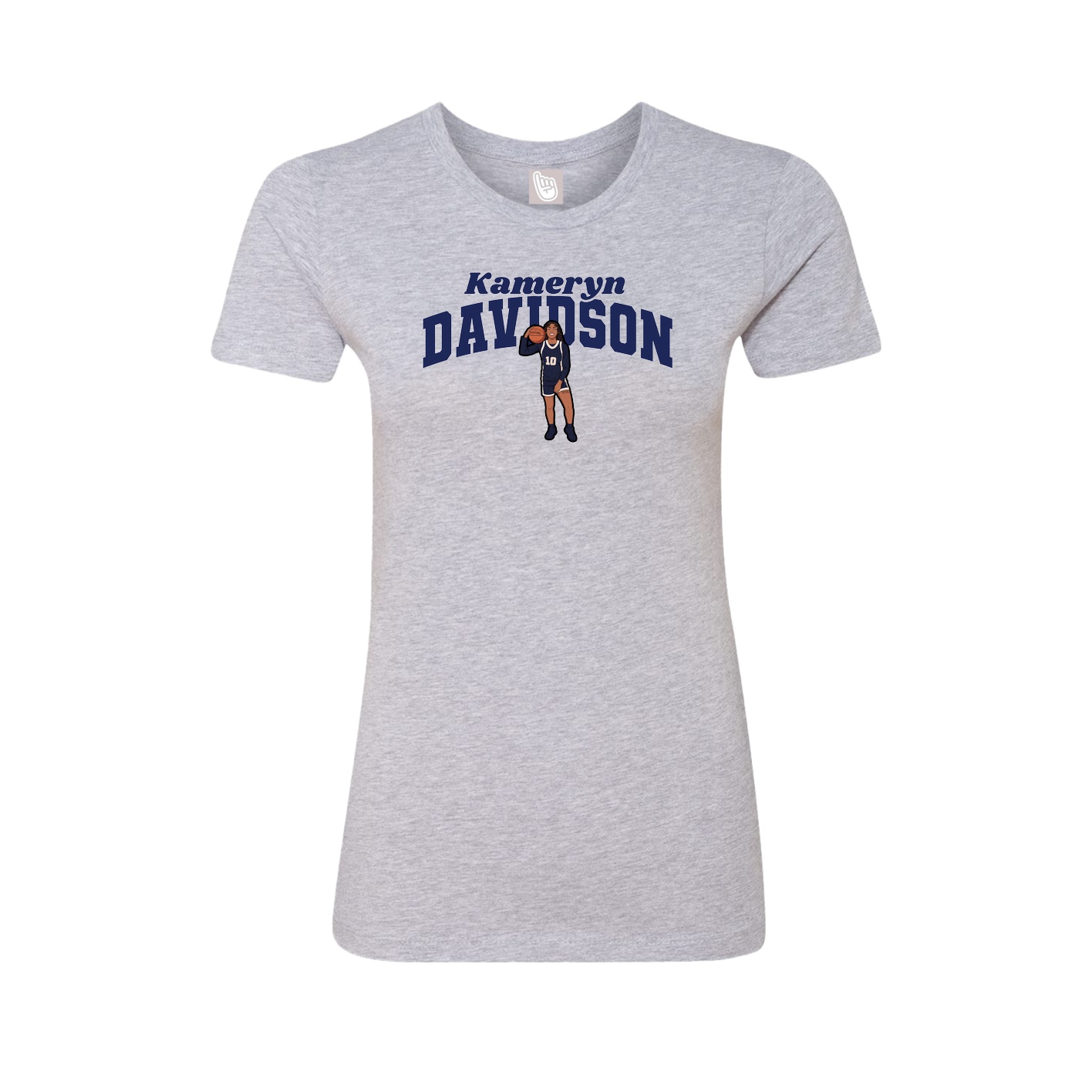 Fitted Women's Tee — Signature Arch in Grey