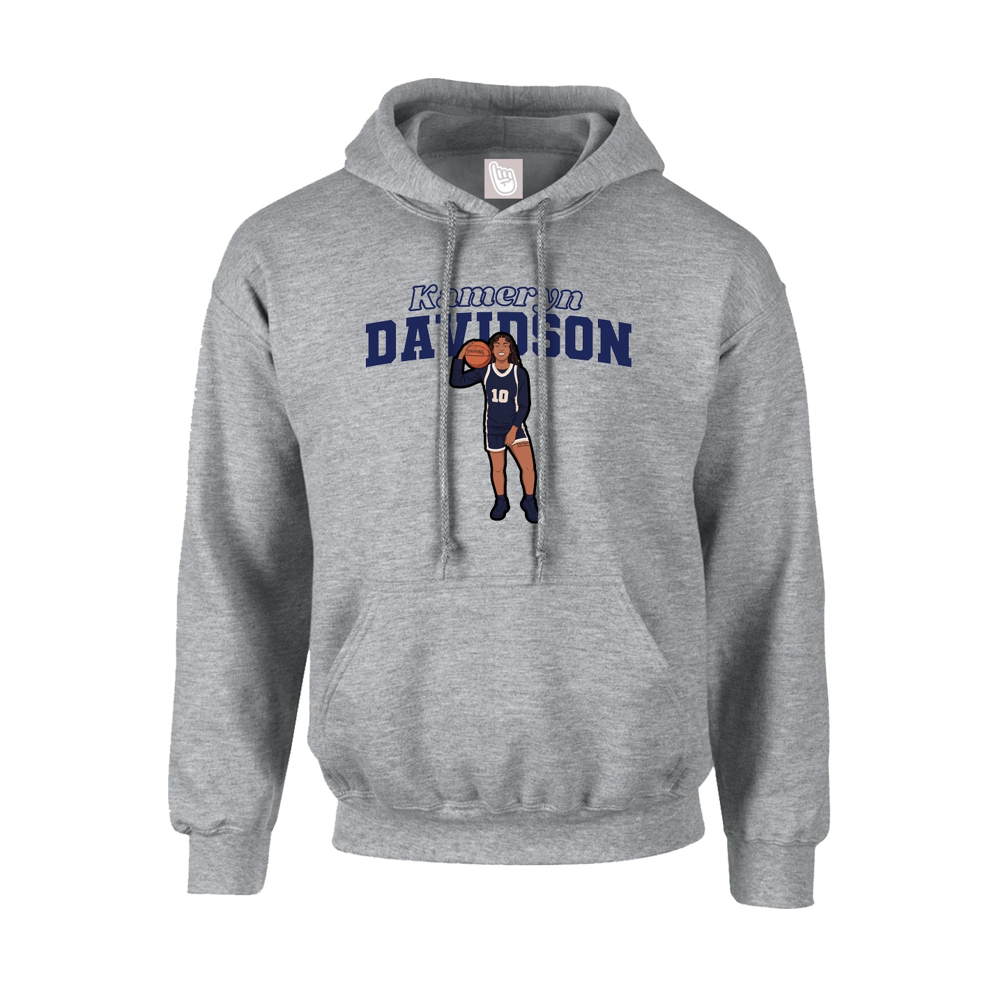 Youth Hoodie — Name Arch in Grey