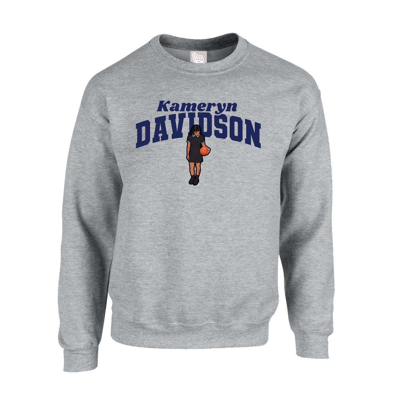 Fleece Crew — Signature Arch in Grey