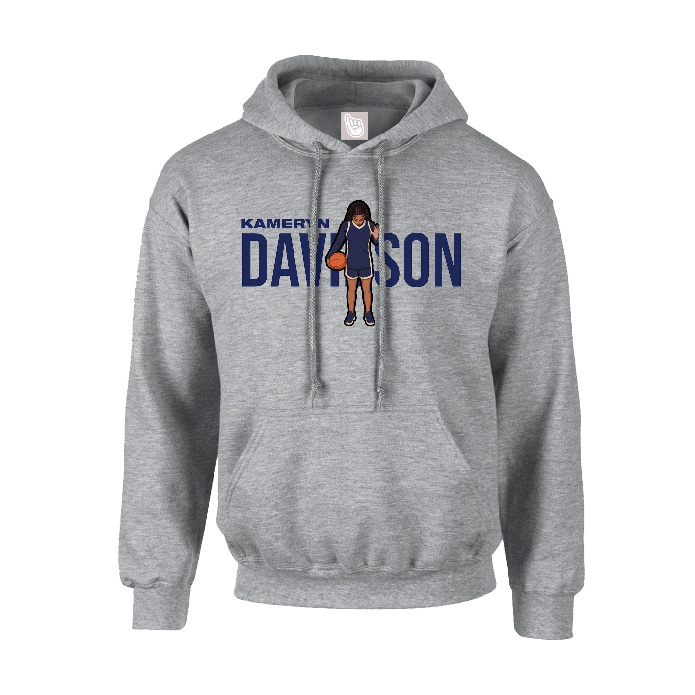Hoodie — Player Name in Grey