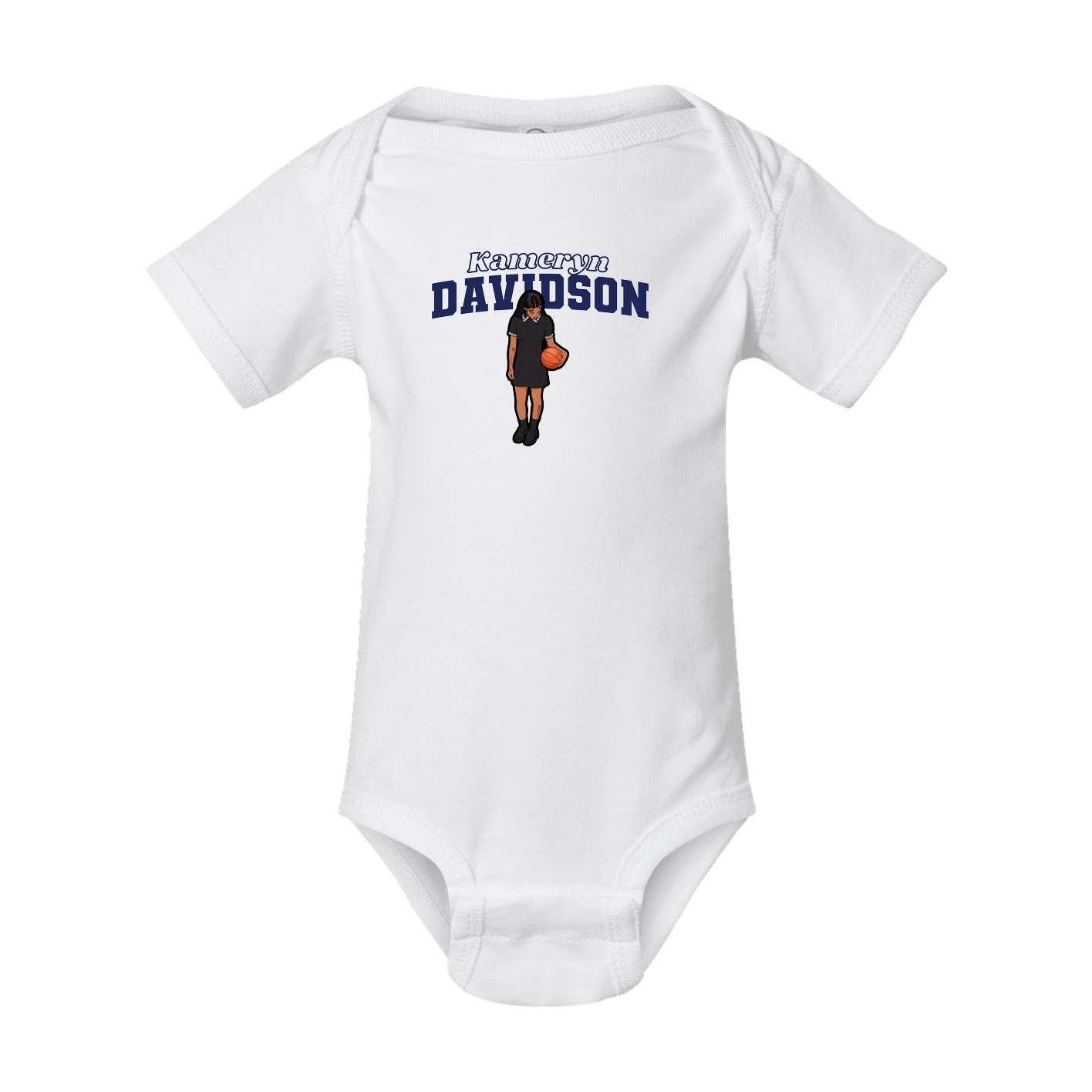 Baby Onesie — Name Arch in White