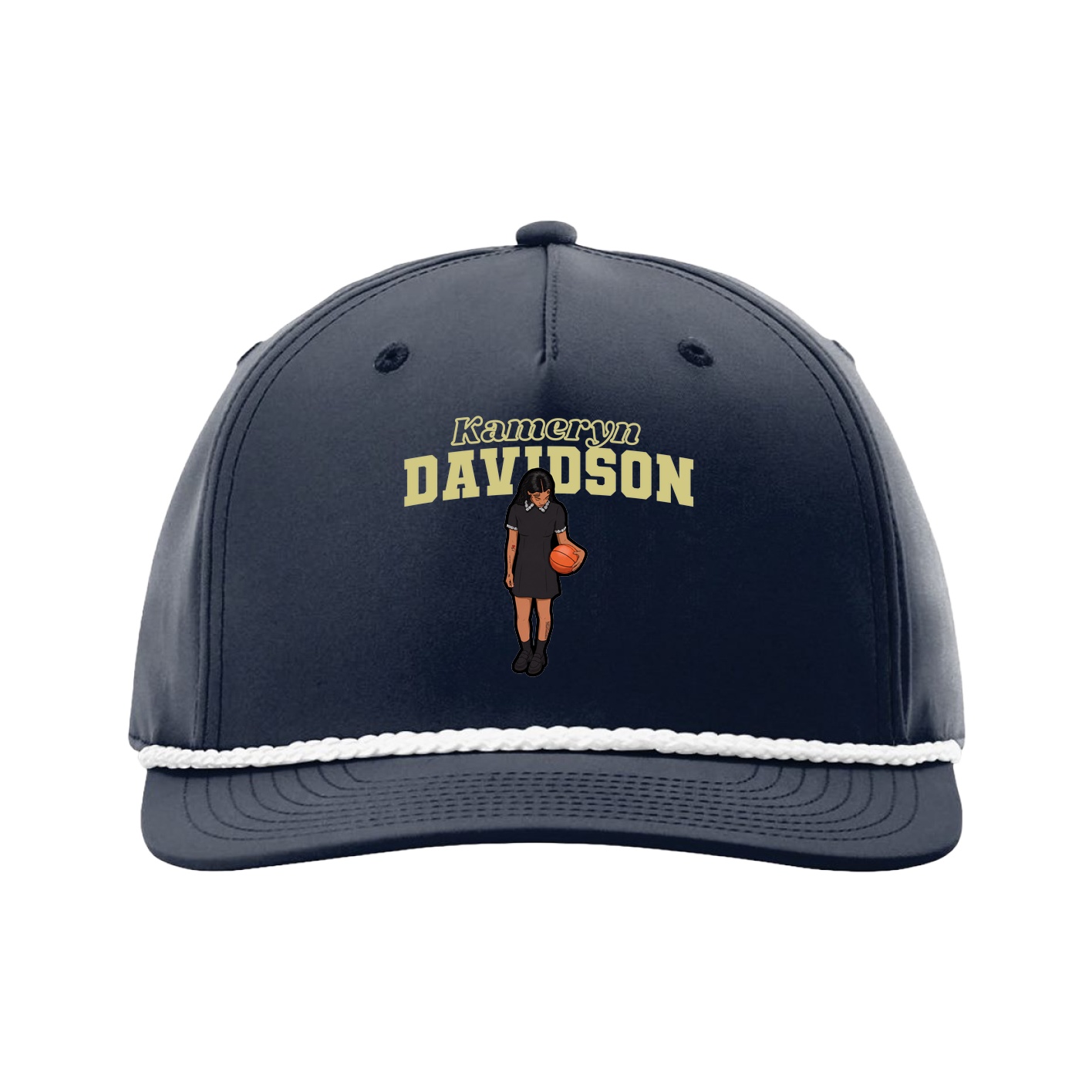 Five-Panel Classic Rope Cap — Name Arch in Navy