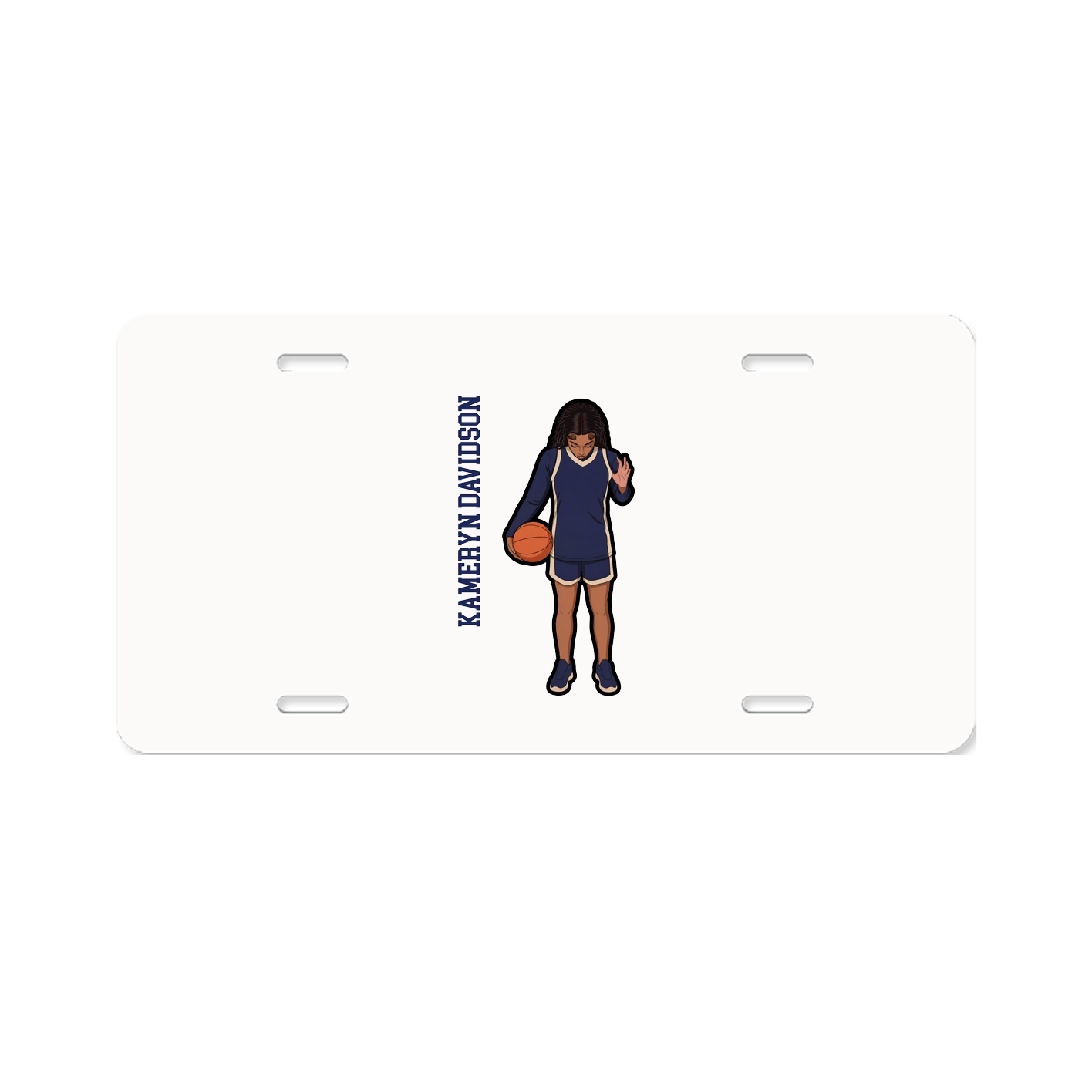 License Plate — Name Vertical in Classic