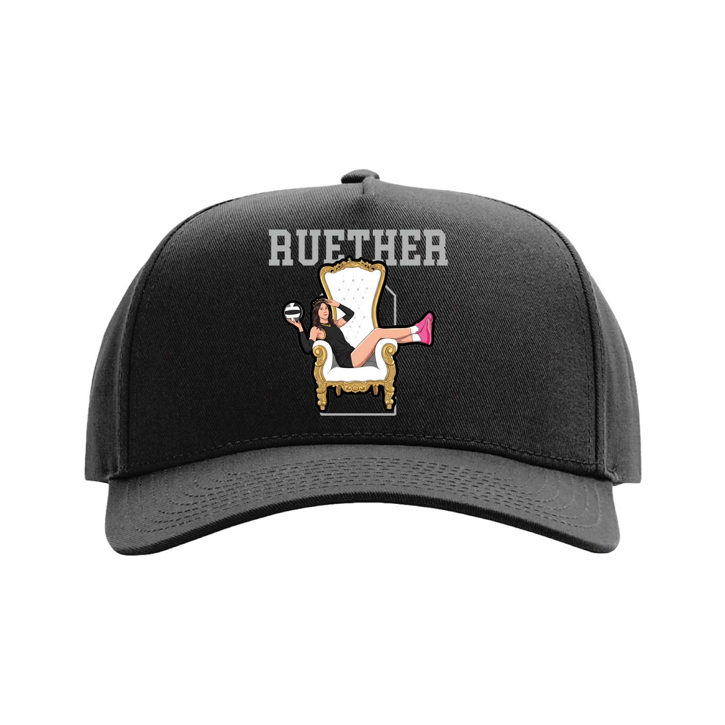 Full Fabric Five-Panel Champ Cap — Shirsey in Black