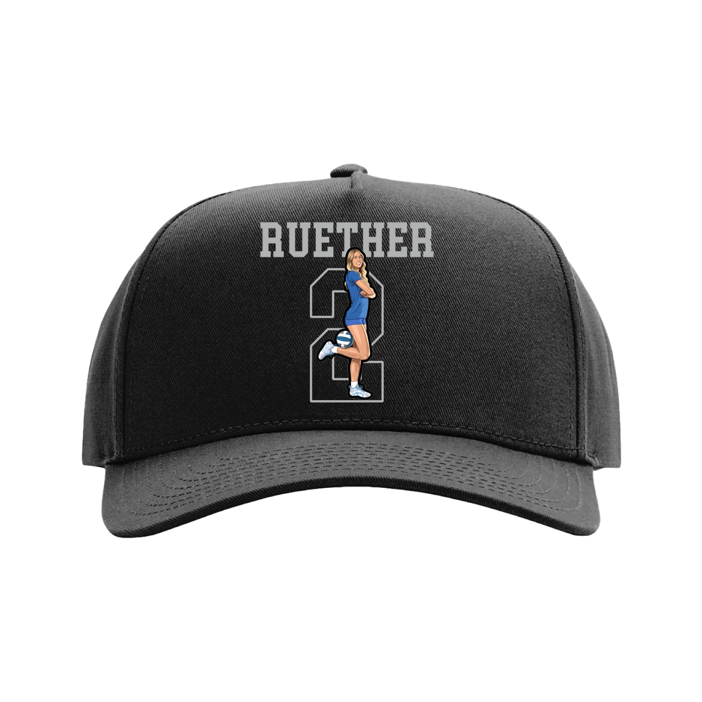 Full Fabric Five-Panel Champ Cap — Shirsey in Black