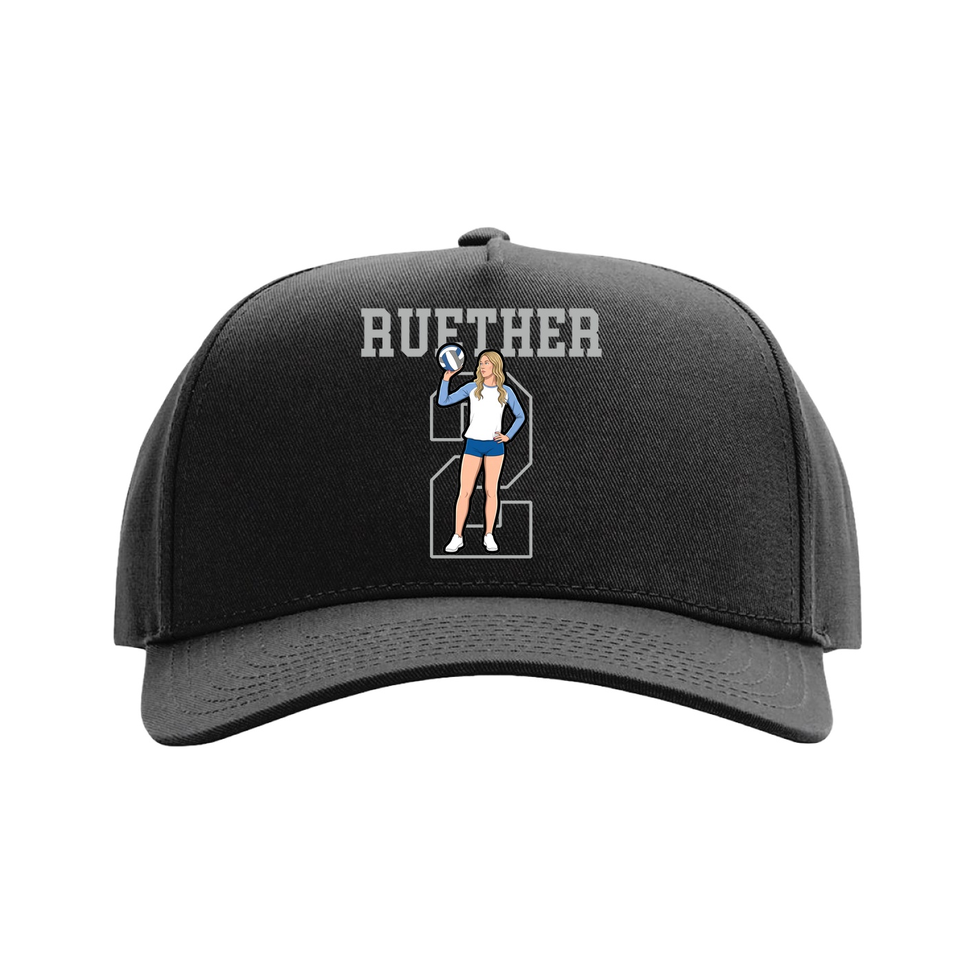 Full Fabric Five-Panel Champ Cap — Shirsey in Black