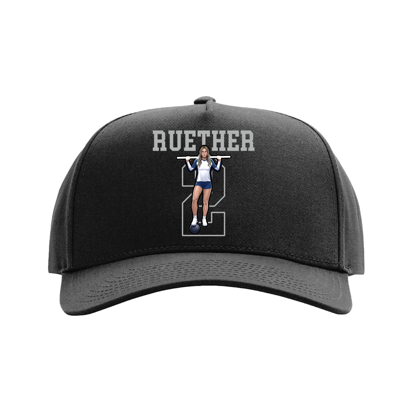 Full Fabric Five-Panel Champ Cap — Shirsey in Black
