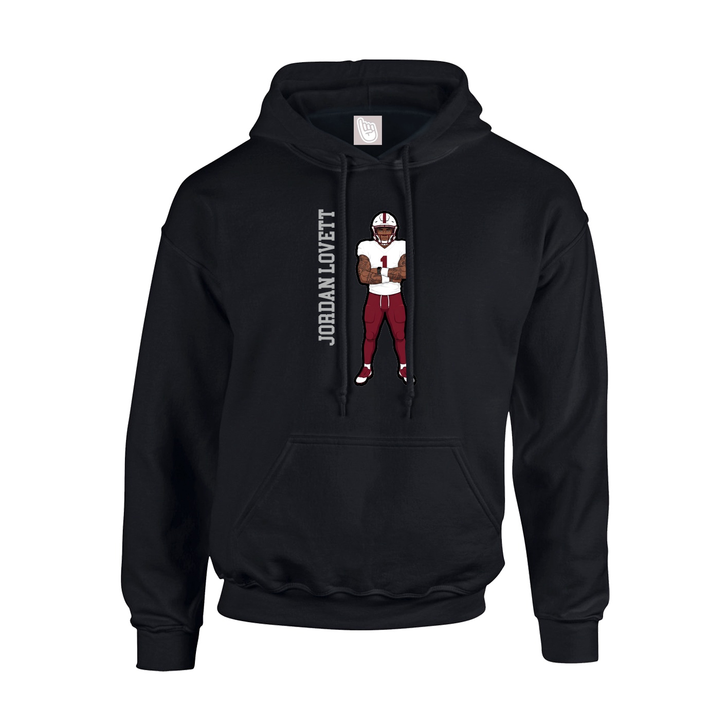 Youth Hoodie — Name Vertical in Black