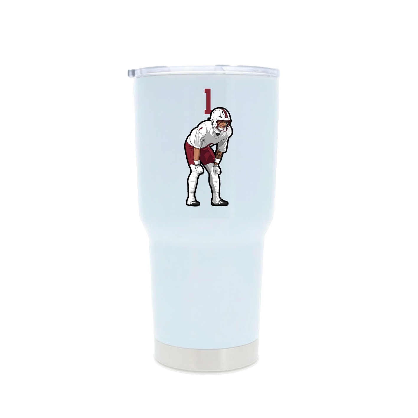 30oz Stainless Steel Tumbler — Number Top in White