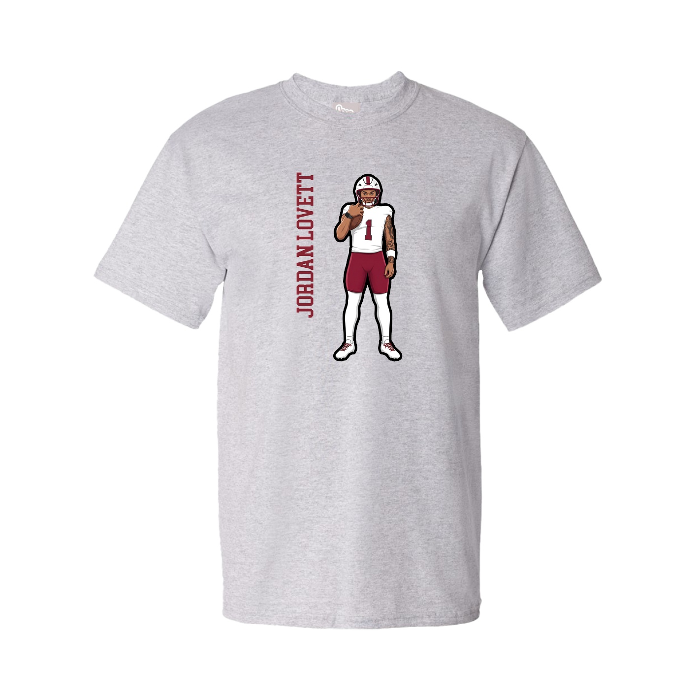 Youth Tee — Name Vertical in Grey