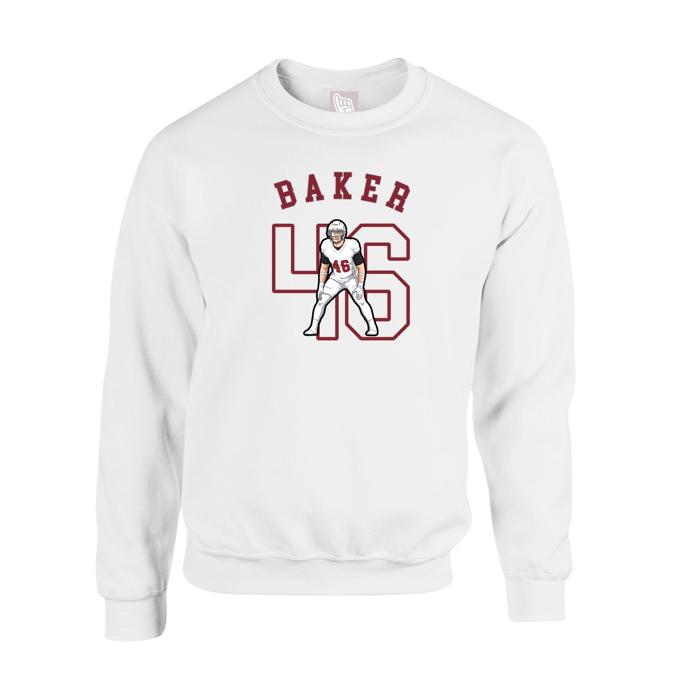 Fleece Crew — Shirsey Arch in White