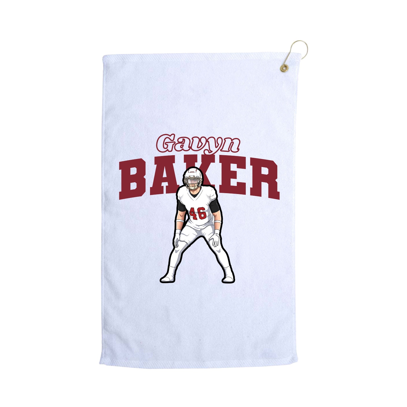 Golf Towel — Name Arch in White