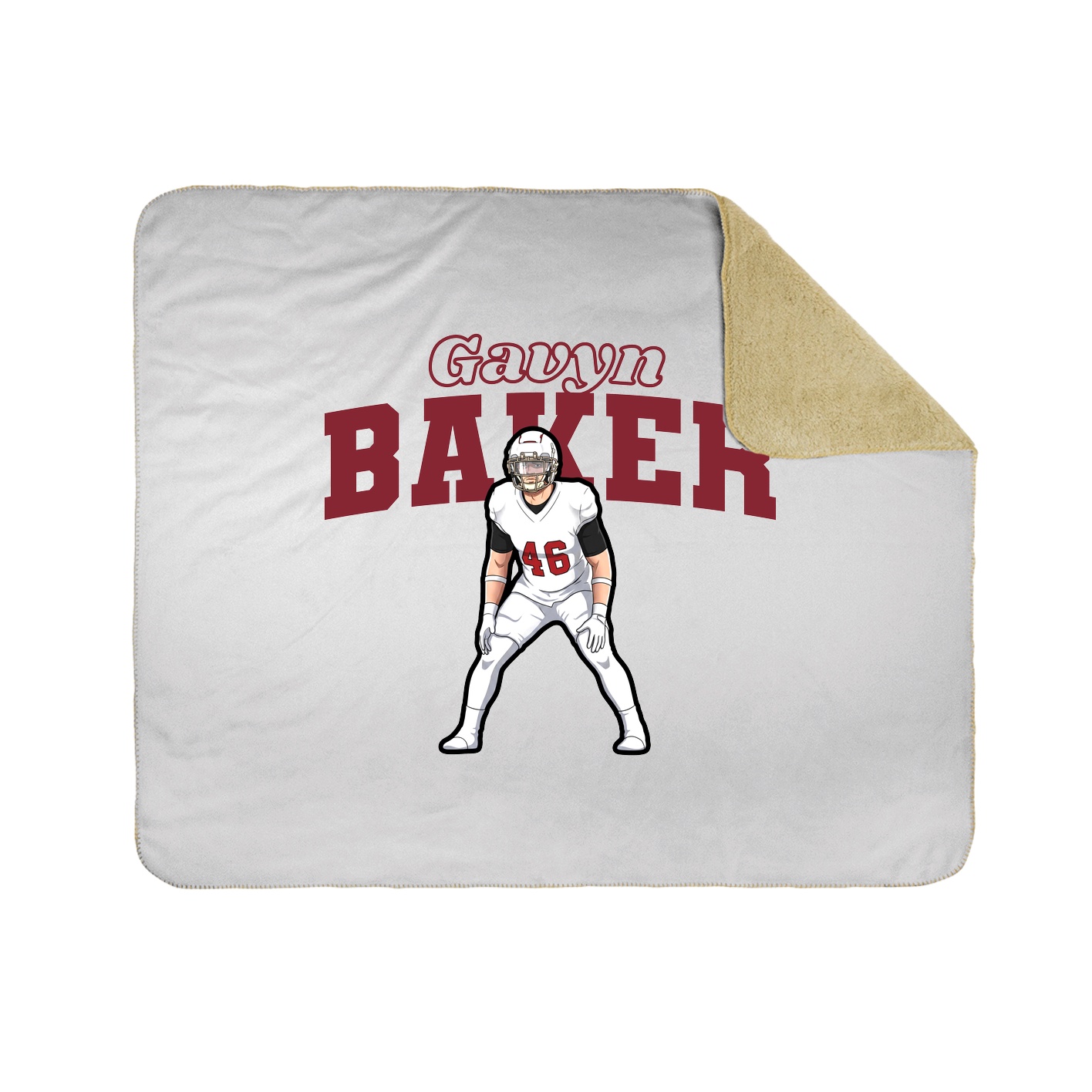 Throw Blanket — Name Arch in White
