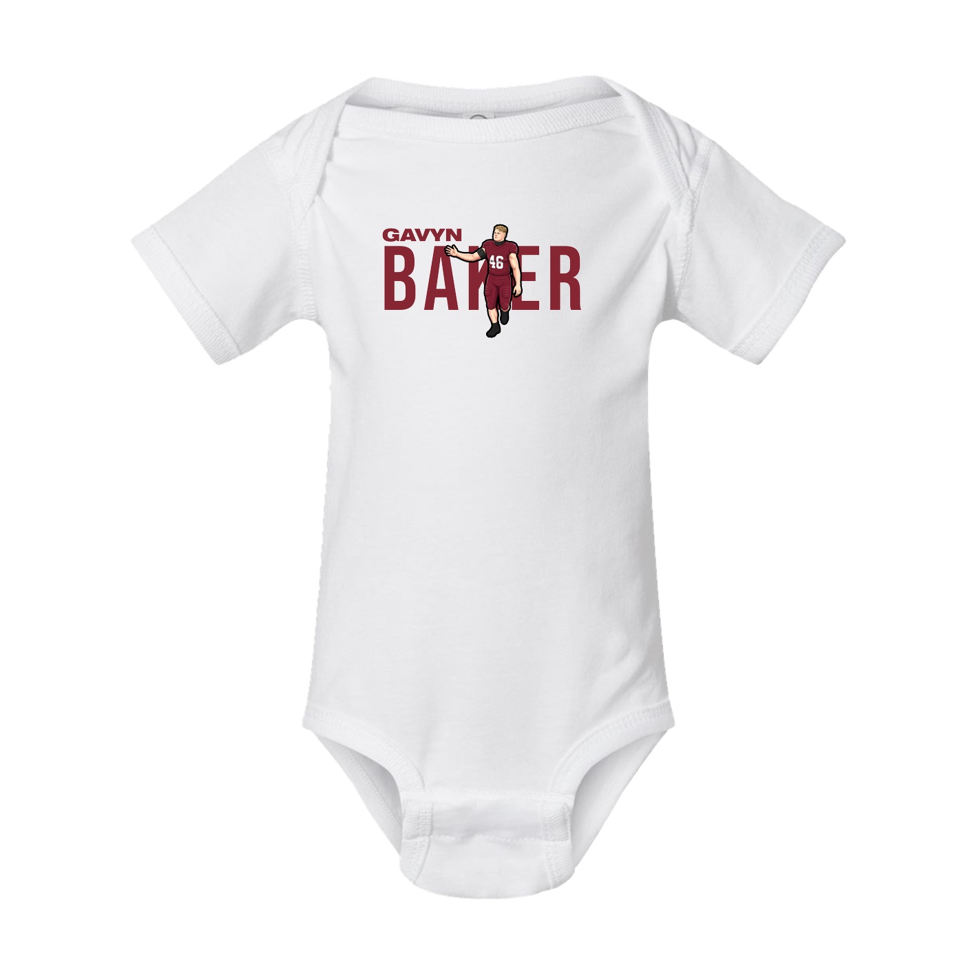 Baby Onesie — Player Name in White