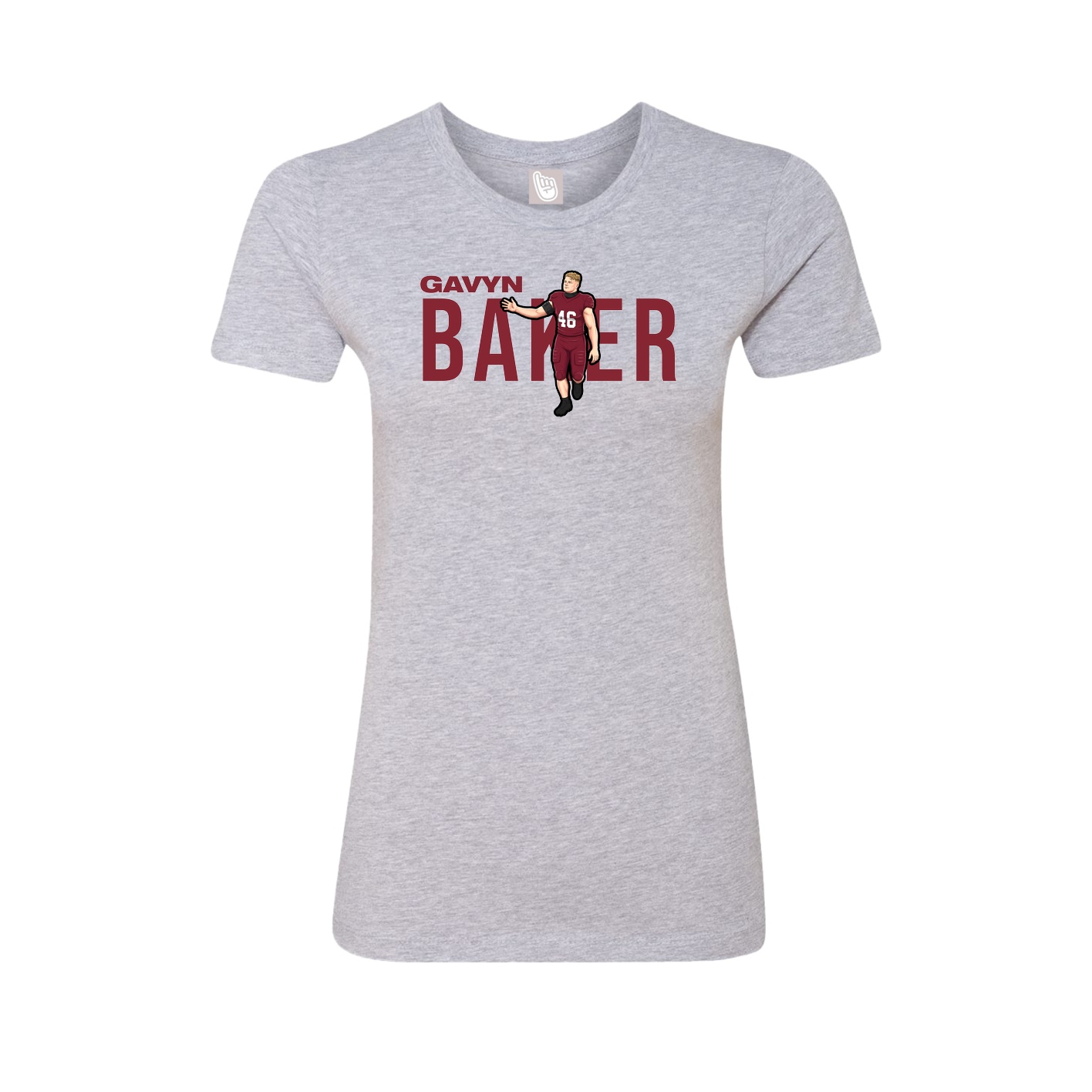 Fitted Women's Tee — Player Name in Grey