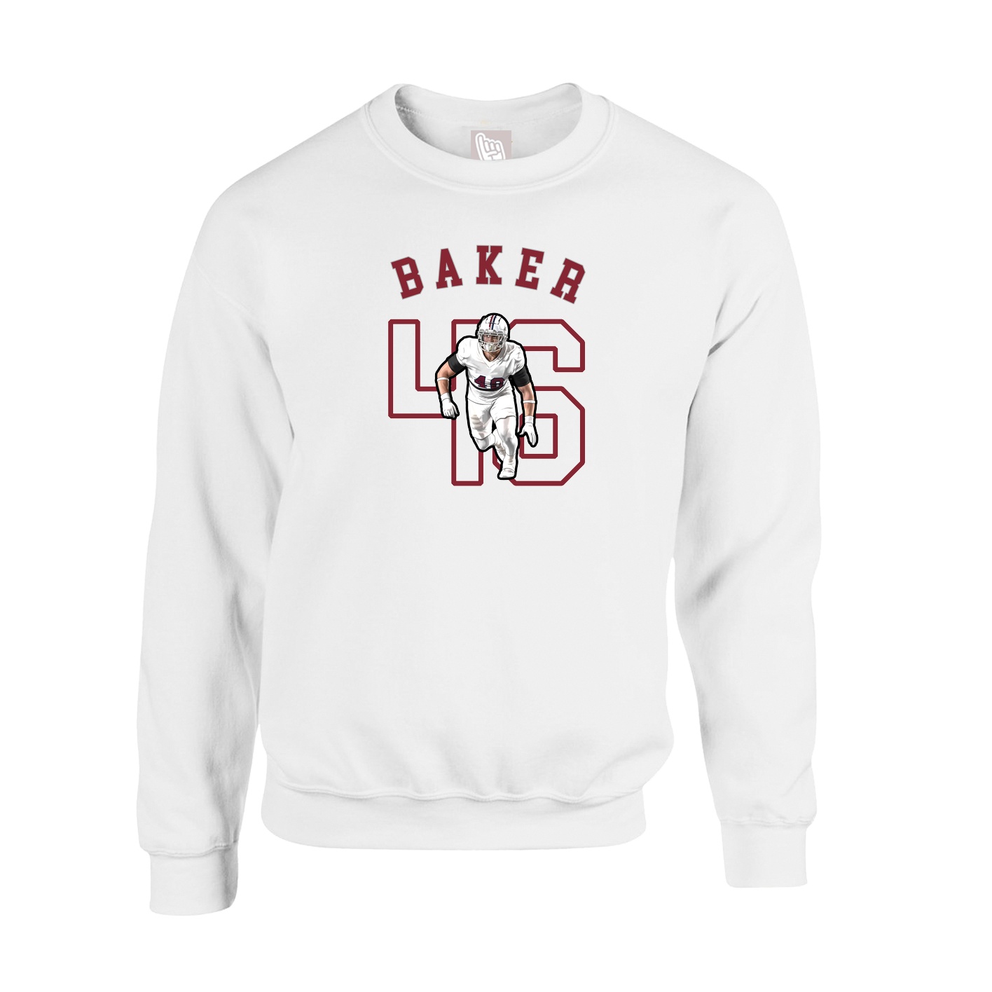 Fleece Crew — Shirsey Arch in White