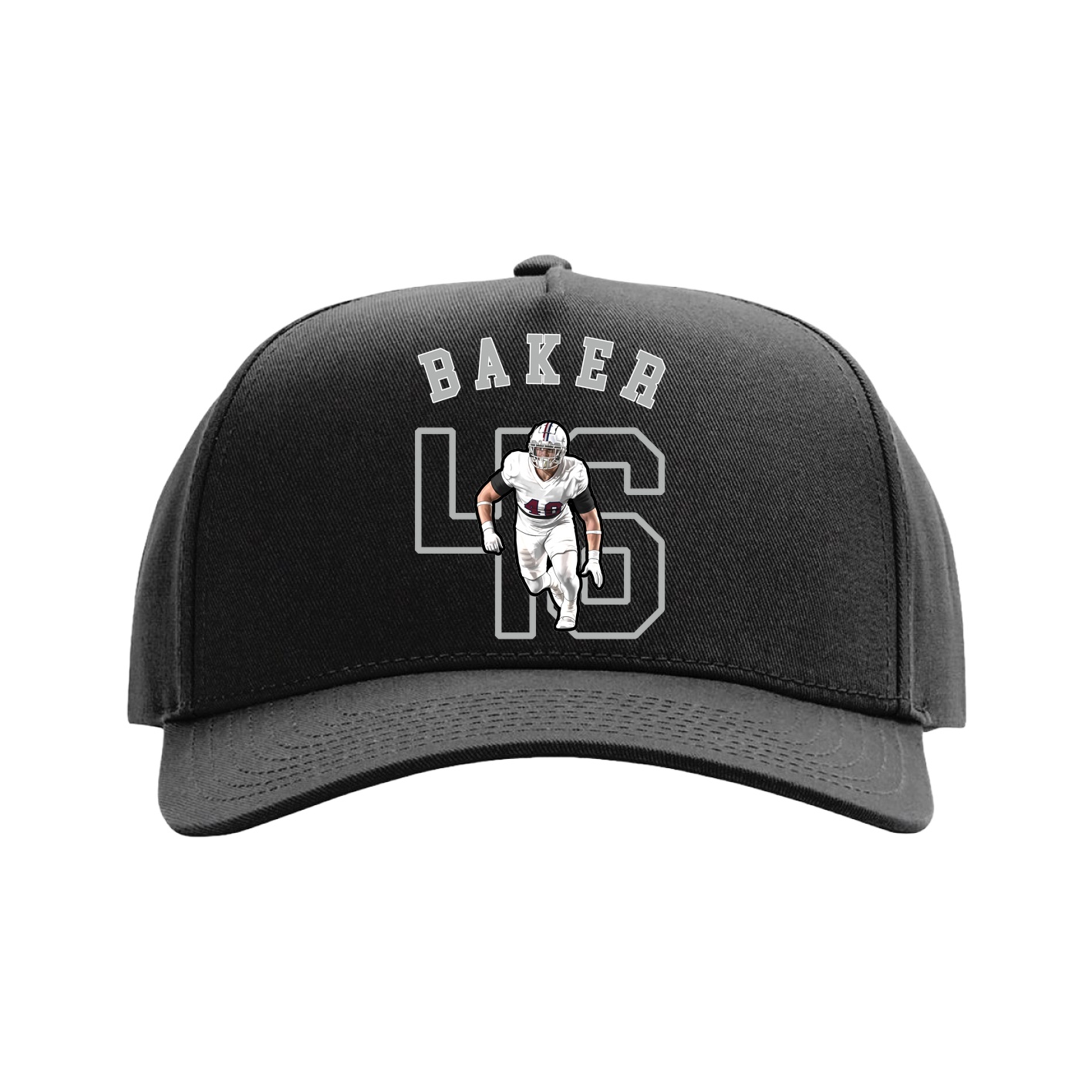 Full Fabric Five-Panel Champ Cap — Shirsey Arch in Black