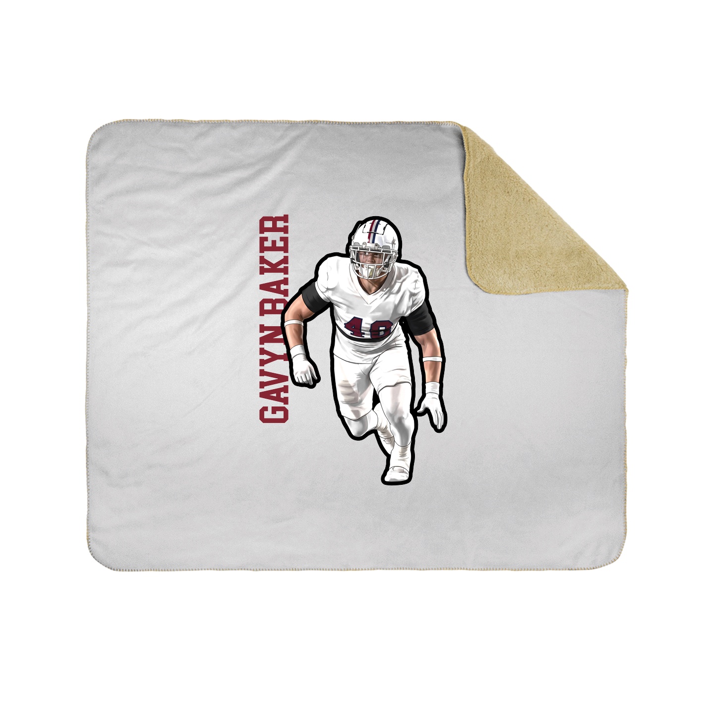 Throw Blanket — Name Vertical in White