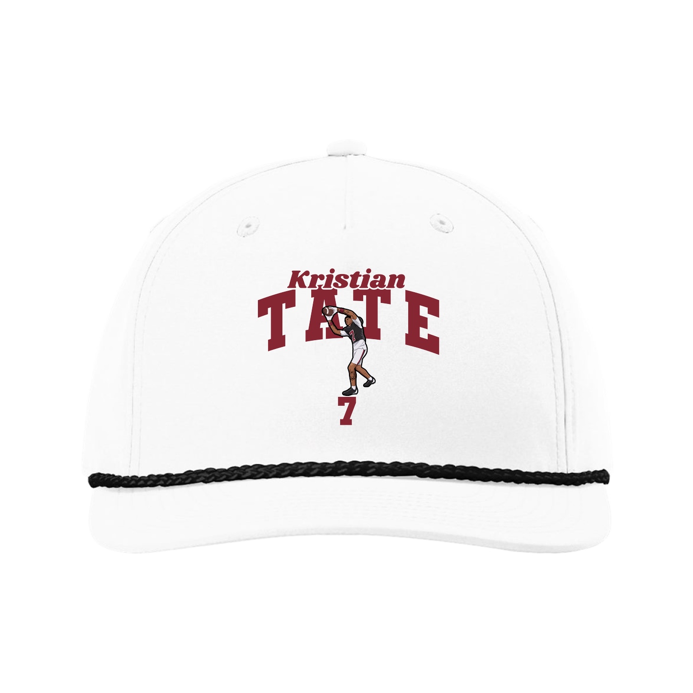 Five-Panel Classic Rope Cap — Signature Arch in White