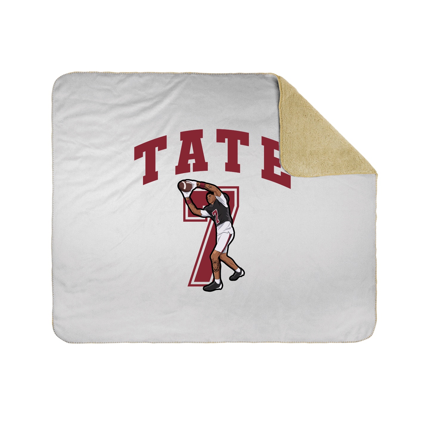 Throw Blanket — Number in White