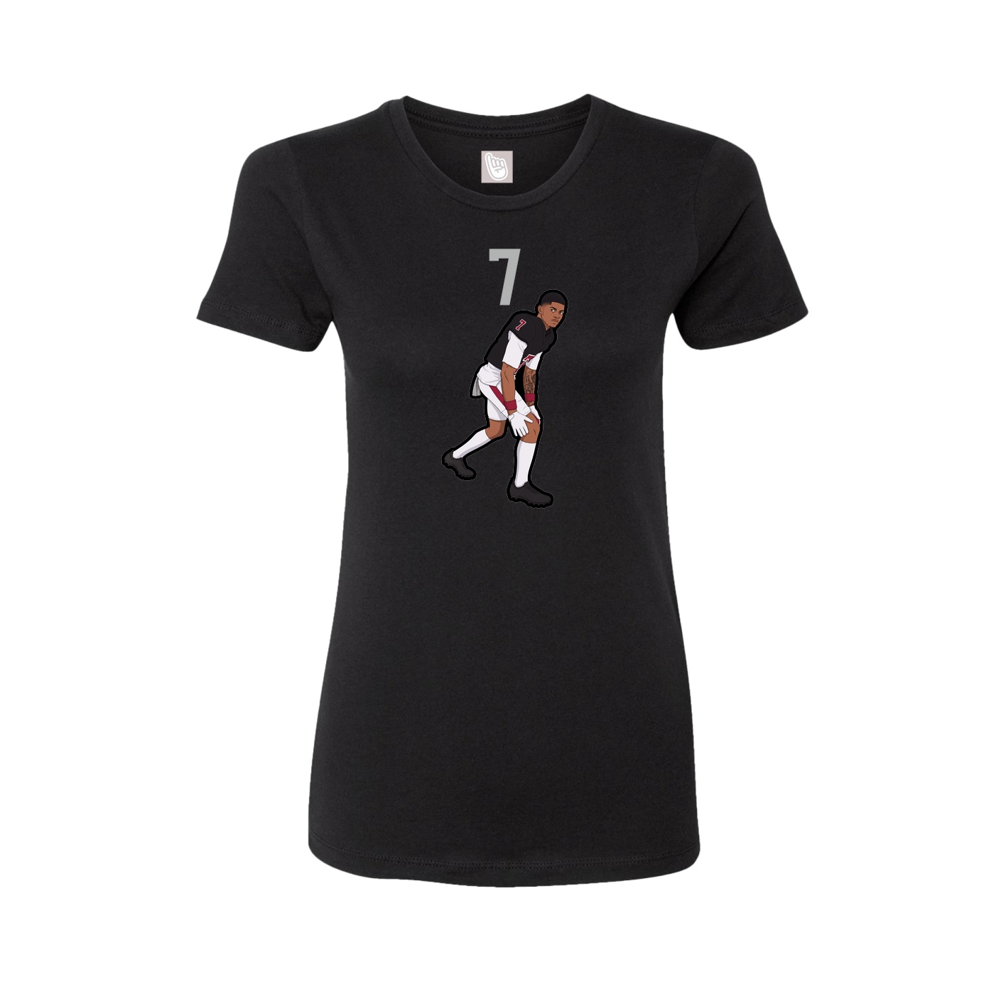 Fitted Women's Tee — Number Top in Black