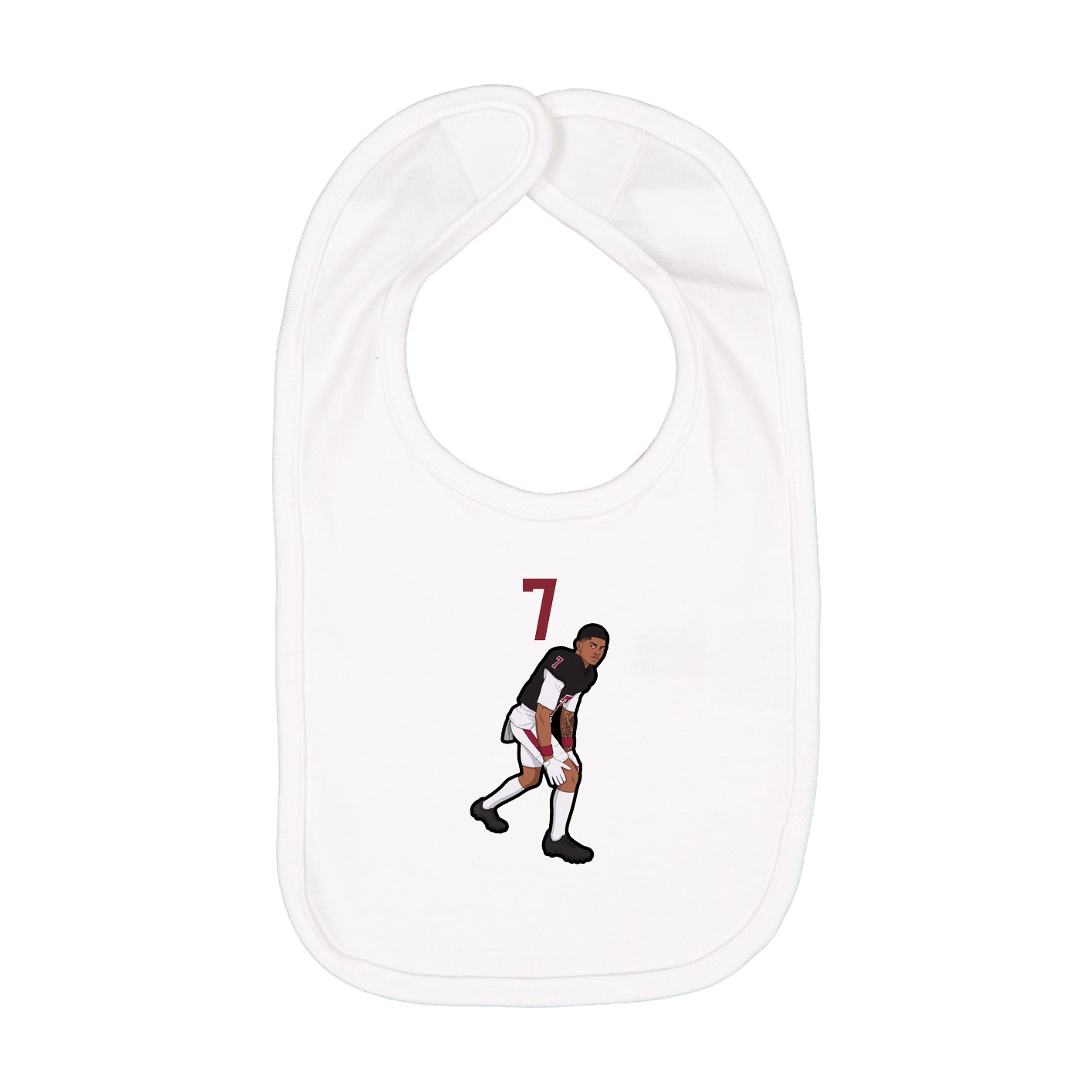 Infant Bib — Number Top in White
